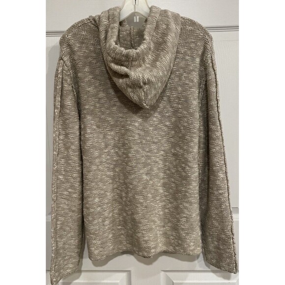 Leif Nelson Mens Knit Hoodie Beige XLarge Preppy City Boho Outdoor - Picture 2 of 12